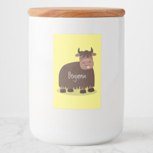 Rótulo Para Comida Imagem de desenhos animados de grama feliz e engra