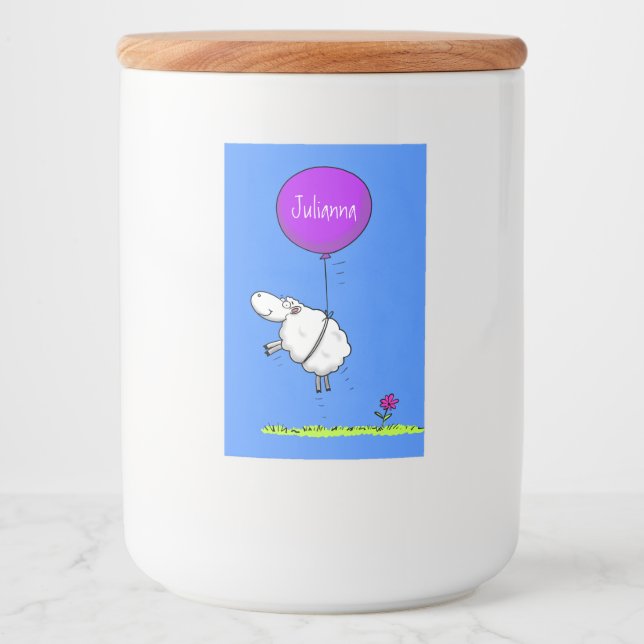 Rótulo Para Comida Imagem de humor de desenho animado de balão de ove (Frente)