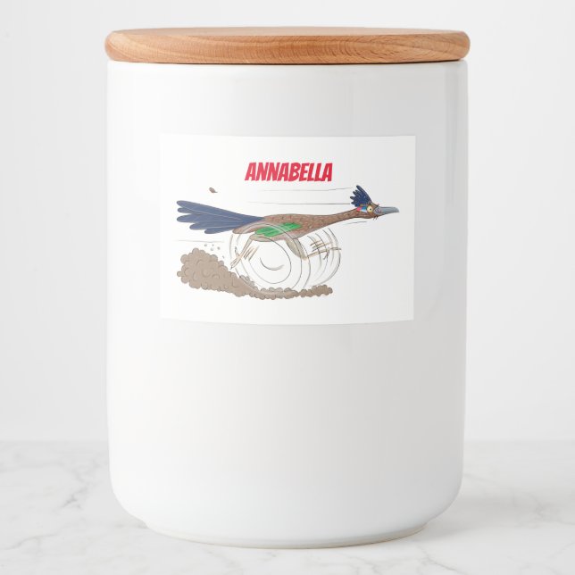 Rótulo Para Comida Imagem engraçada de desenho animado de pássaros (Frente)