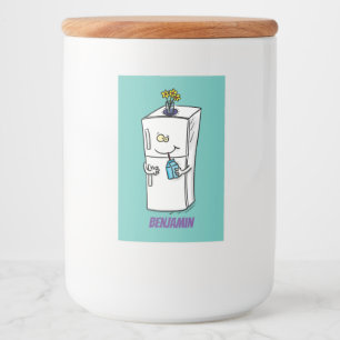 Rótulo Para Comida Imagem engraçada do desenho do frigorífico