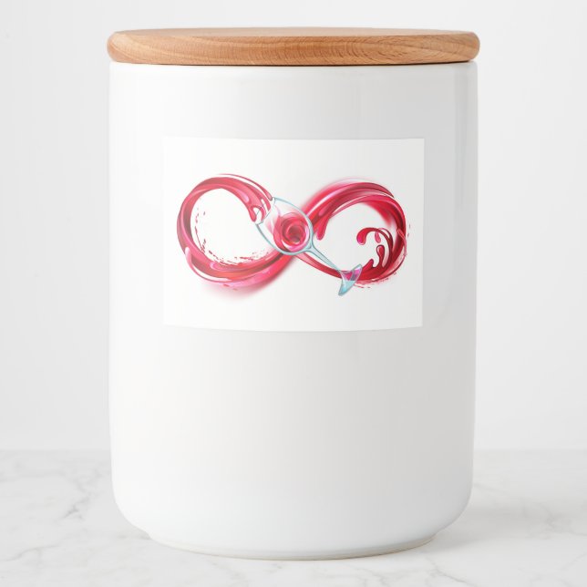 Rótulo Para Comida Infinidade com vinho tinto (Frente)