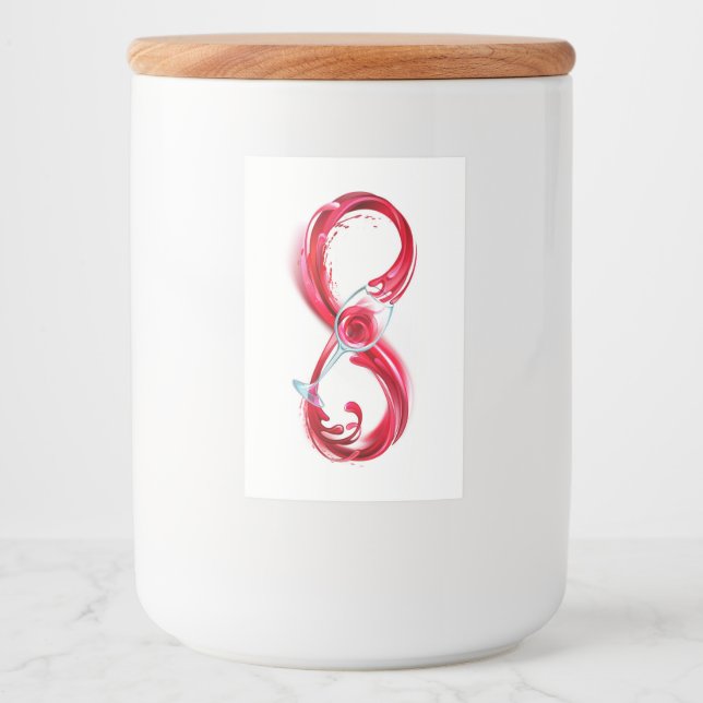 Rótulo Para Comida Infinidade com vinho tinto (Frente)