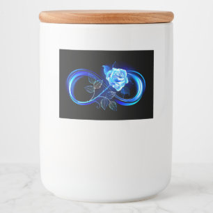 Rótulo Para Comida Infinito brilhante com rosa azul