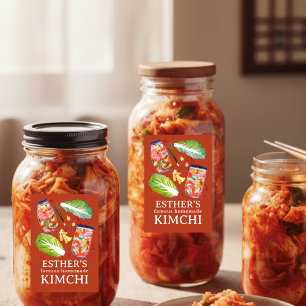 Rótulo Para Comida Ingredientes de Kimchi Aquarela PERSONALIZADO case