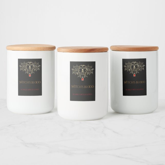 Rótulo Para Comida Ingredientes de Poção de Bruxaria do Halloween (Garrafas)