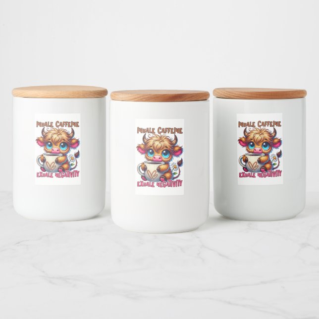 Rótulo Para Comida Inhale Caffeine Exhale Negativity  (Garrafas)