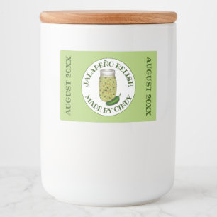 Rótulo Para Comida Jalapeno Jalapeño Quente-Pepper Relish Feita Em