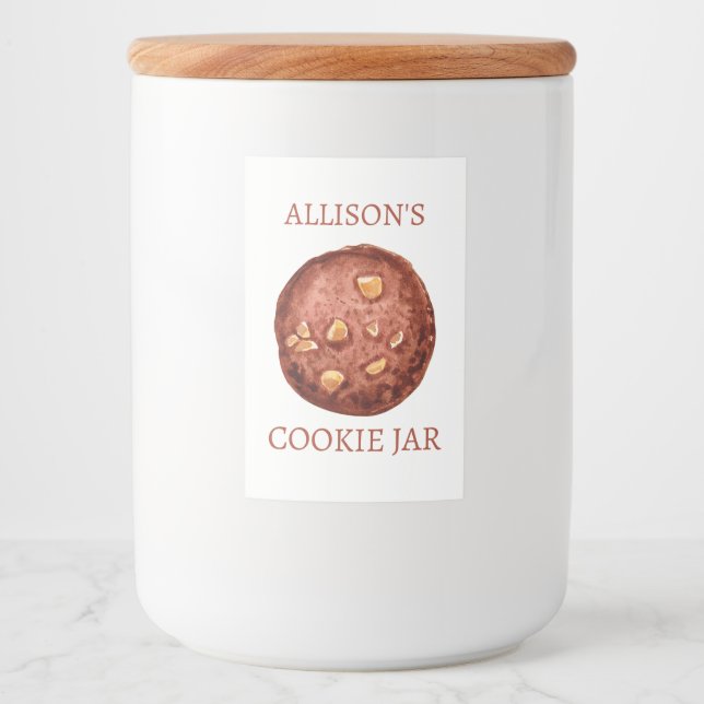 Rótulo Para Comida Jar Cookie Personalizado (Frente)