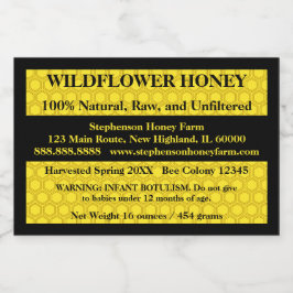 Rótulo Para Comida Jar de mel descritivo (Versão 3)