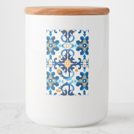 Rótulo Para Comida Jar de vidro com tampa azul e castanha