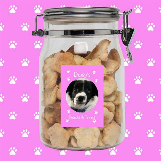 Rótulo Para Comida Jar Personalizado de Pet Tratat (Criador carregado)