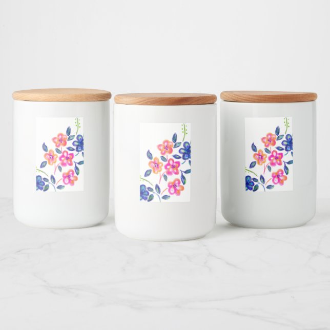 Rótulo Para Comida Jardim Flor (Garrafas)