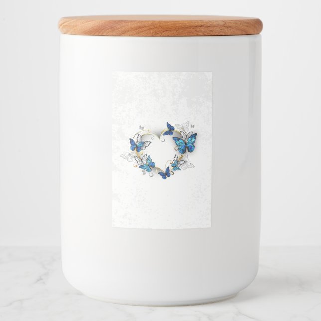 Rótulo Para Comida Jewelry Heart with Butterflies Morpho (Frente)