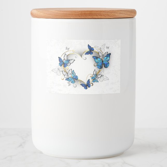 Rótulo Para Comida Jewelry Heart with Butterflies Morpho (Frente)