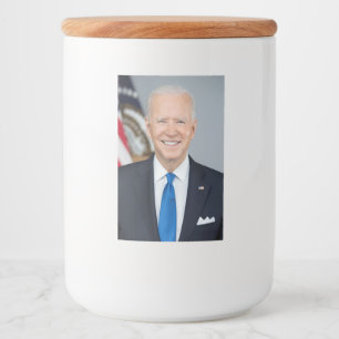 Rótulo Para Comida Joe Biden Retrato da Casa Branca Presidencial