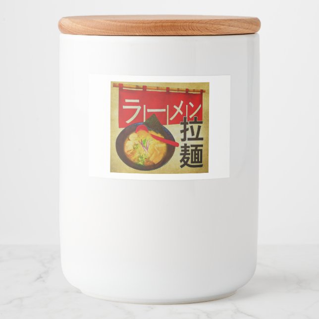 Rótulo Para Comida Kanji japonês e katakana Ramen (Frente)