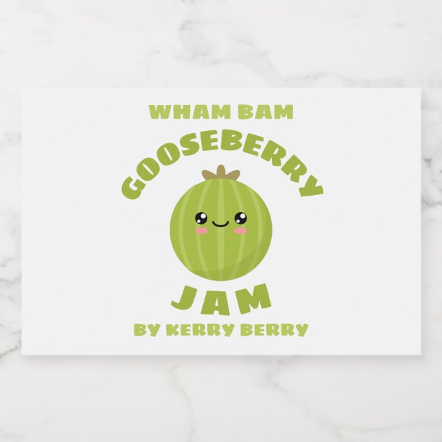 Rótulo Para Comida Kawaii Gooseberry Jam (Rótulo Único)