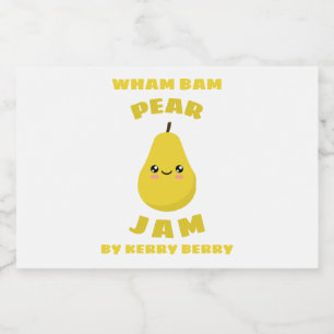 Rótulo Para Comida Kawaii Pear Jam