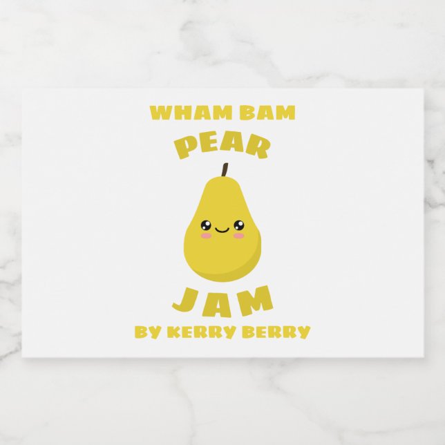 Rótulo Para Comida Kawaii Pear Jam (Rótulo Único)
