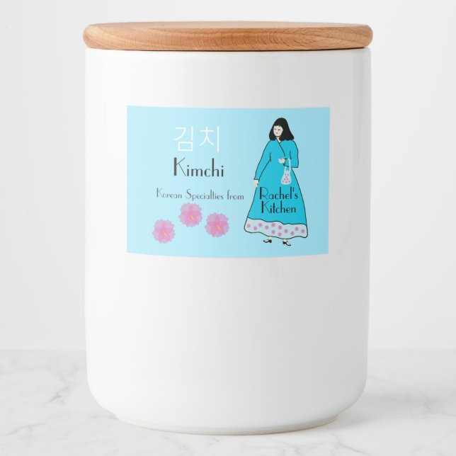 Rótulo Para Comida Kimchi Jar Coreano (Frente)