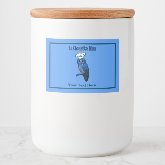 Rótulo Para Comida La Chouette Bleue Cafe (Frente)