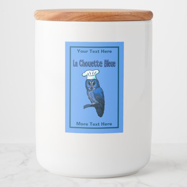 Rótulo Para Comida La Chouette Bleue Cafe (Frente)