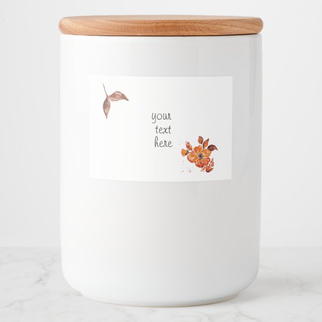 Rótulo Para Comida Laranja Laranja Aquarela (Frente)