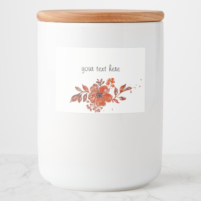 Rótulo Para Comida Laranja Laranja Aquarela (Frente)