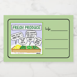 Rótulo Para Comida Leguminosas frescas e engraçadas