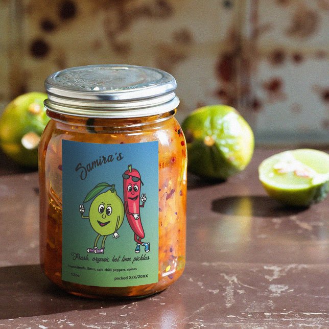 Rótulo Para Comida Limão e Pepper Pals Picles Engraçados de Limão de  (Criador carregado)