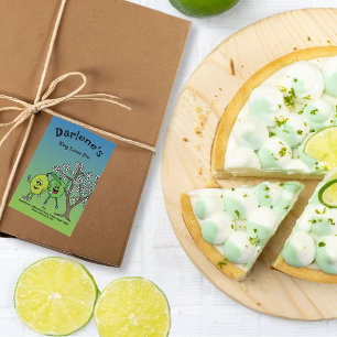 Rótulo Para Comida Limão Pals Engraçado Pizza de Cartoon, Curva e mui