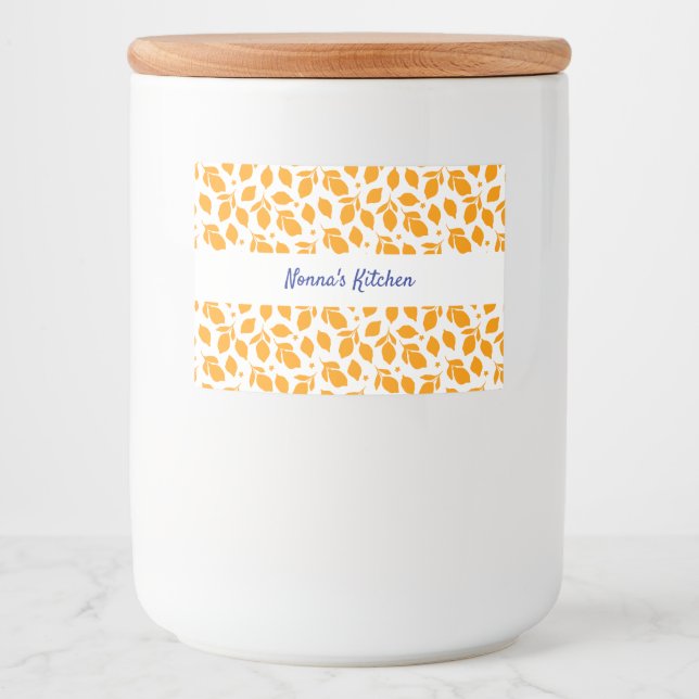 Rótulo Para Comida Limões Amarelos Italianos Desenhados À Mão Persona (Frente)