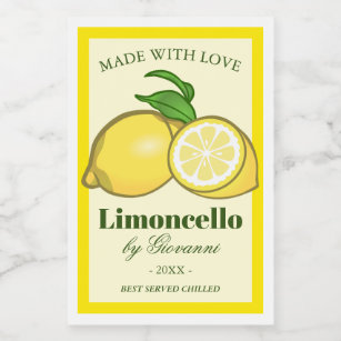 Rótulo Para Comida Limões do licor   Limoncino de Limoncello