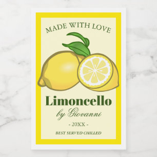 Rótulo Para Comida Limoncello Liqueur   Limões limoncinos