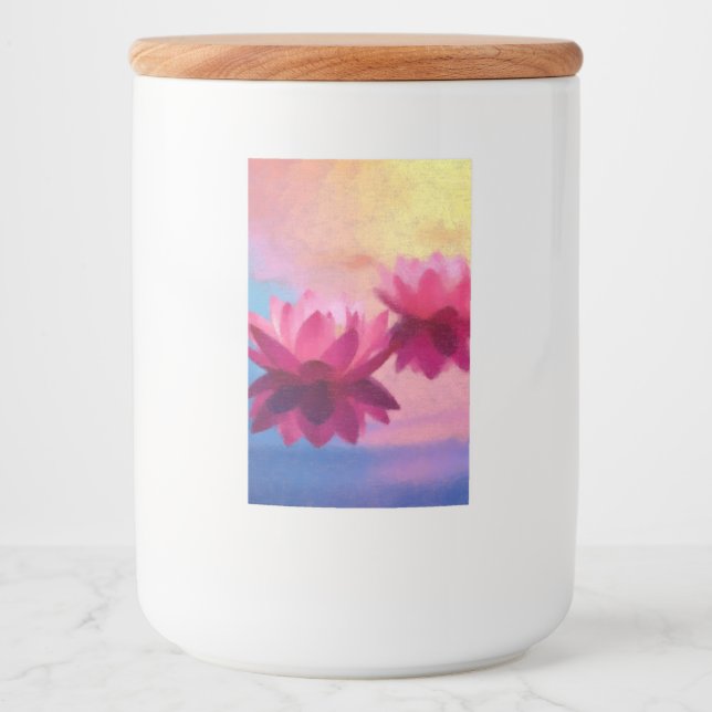 Rótulo Para Comida Linda Flor de Lotus (Frente)