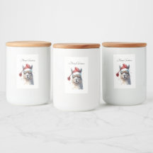 Llama de Natal com Chapéu de Papai Noel e Texto Pe