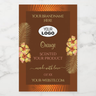 Rótulo Para Comida Logotipo das flores havaianas do produto Orange Br