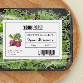 Rótulo Para Comida Logotipo personalizado e código de barras Beet Mic