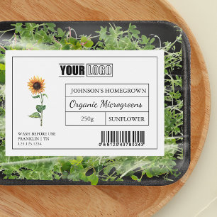 Rótulo Para Comida Logotipo Personalizado e Código de Barras Microgre