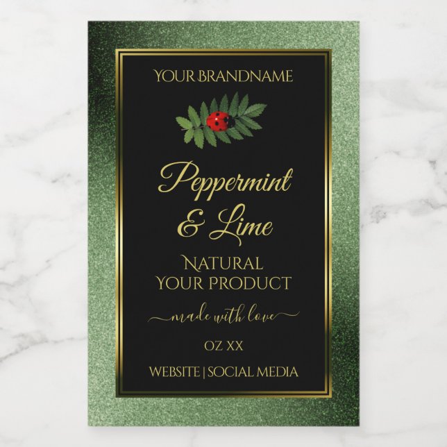 Rótulo Para Comida Lótulos de produto preto brilhante preto Escuro La (Rótulo Único)