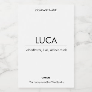 Rótulo Para Comida Luca Candle Label Elegante Minimalista Forte Simpl