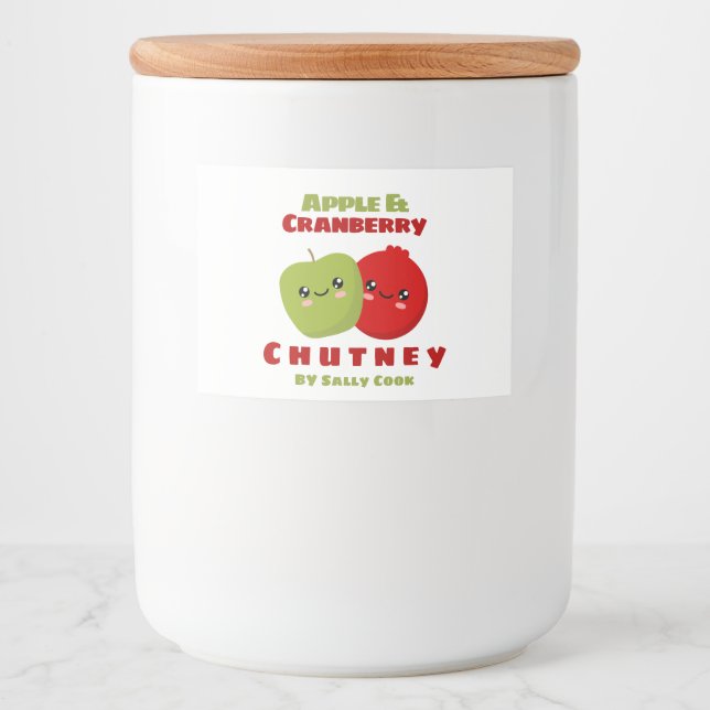 Rótulo Para Comida Maçã e chutney de amora (Frente)