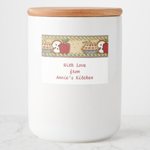 Rótulo Para Comida Maçãs e torta