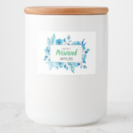 Rótulo Para Comida Maçãs Permitidas por Floral Azul