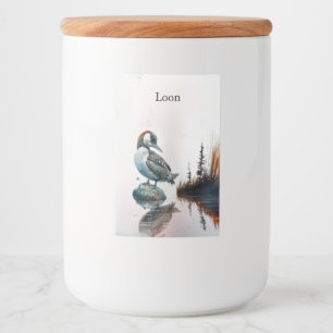 Rótulo Para Comida Majestoso Loon em uma Rocha, personalizado