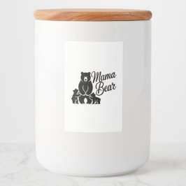 Rótulo Para Comida Mama Bear with Cubs Cute Family Bear