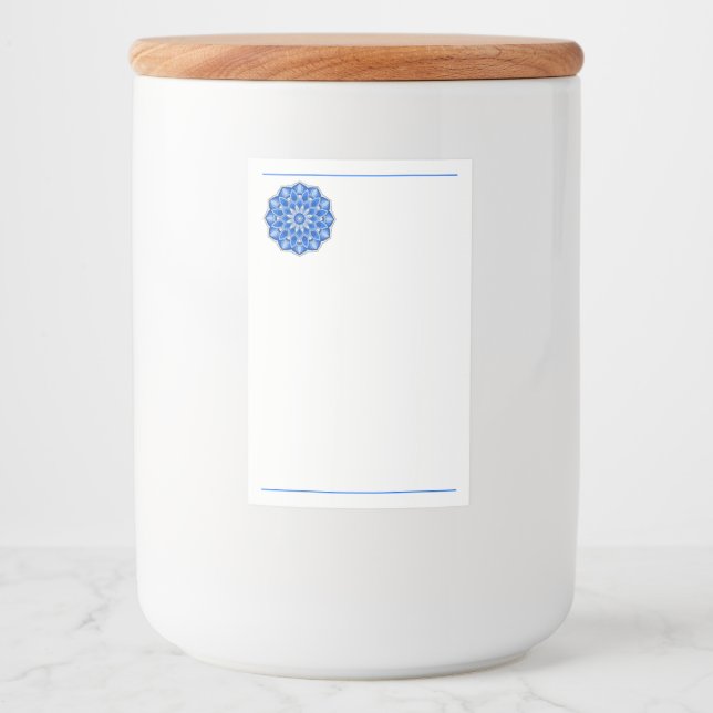 Rótulo Para Comida Mandala em azul (Frente)