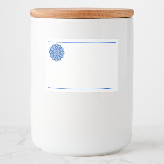 Rótulo Para Comida Mandala em azul (Frente)