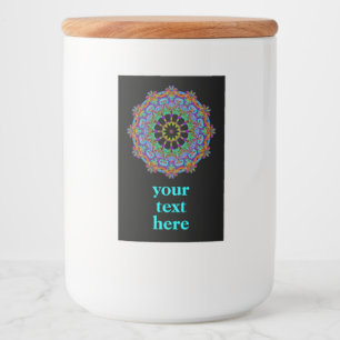 Rótulo Para Comida Manuscrito Mandala Relógio Face 24