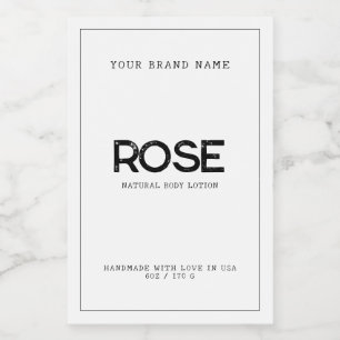 Rótulo Para Comida Marca de loção de corpo elegante branca minimalist